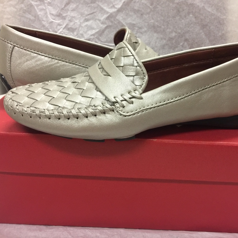 Robert Zur Silver Petra Flats Loafer 5 - Picture 1 of 6